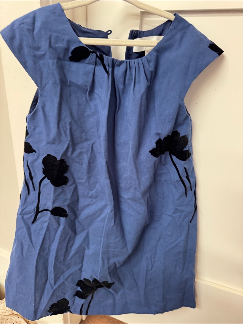 Zara Blue Floral Appliqué Kids Dress